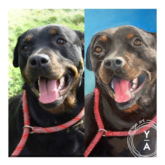 Custom pet portrait, pet memorial, oil painting canvas, dog, cat - Picture 3 of 16